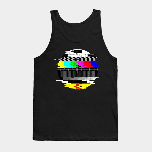 Vintage Glitched TV Test Card Graphic Tank Top by NeonSunset